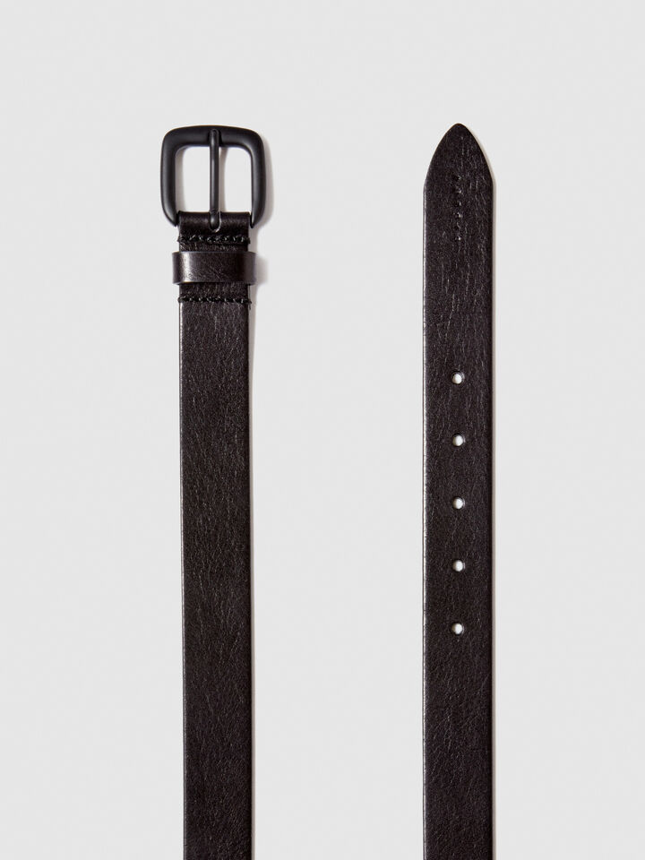 Leather belt - men's belts - Black | Sisley image number 2
